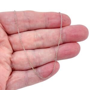 Vintage Sterling Silver 925 Cable Link Chain Necklace 18"